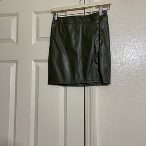 Leather mini skirt